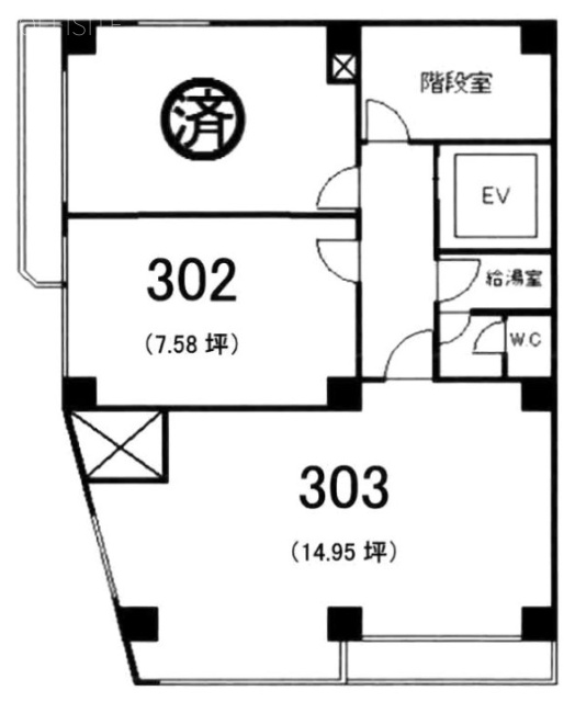 ハッピー本郷302・303 間取り図