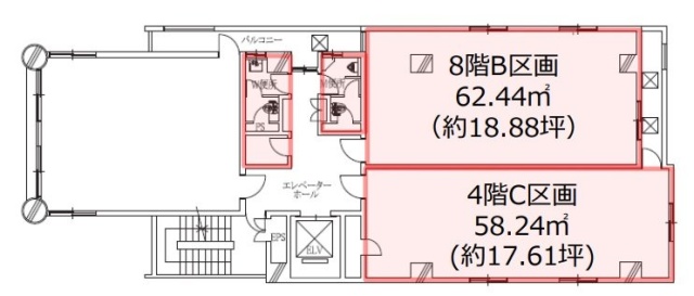 関内川島ビルC 間取り図