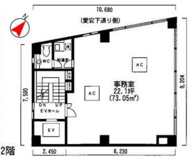 西新橋AIビル2F 間取り図