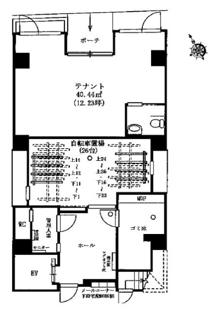 グランパセオ八丁堀1F 間取り図