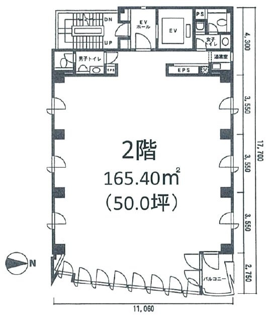 福田ビルウエスト2F 間取り図