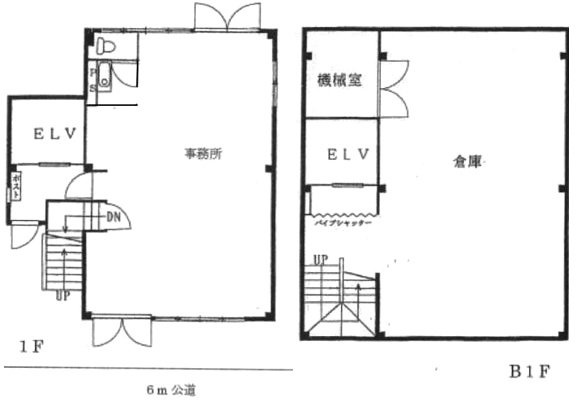 日本橋YTビルB1F～1F 間取り図