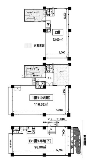 カミニートアネックスB1F～2F 間取り図