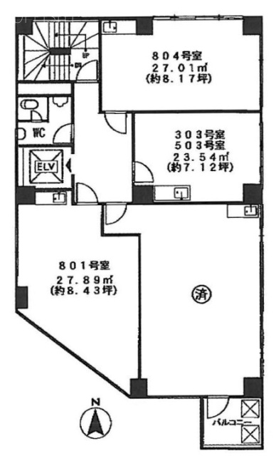 喜助九段ビル303 間取り図
