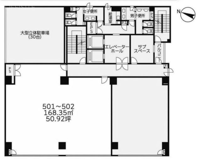 エレル新宿ビル501-502 間取り図