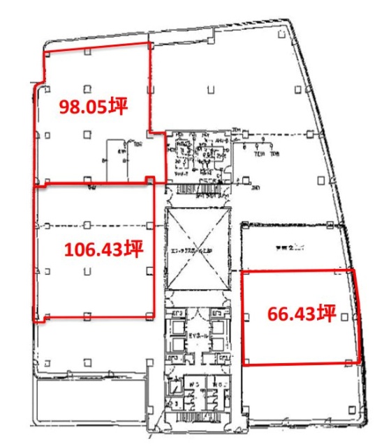 パシフィックマークス新宿パークサイド3F 間取り図