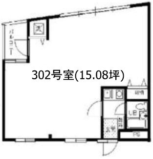 カームコート初台302 間取り図