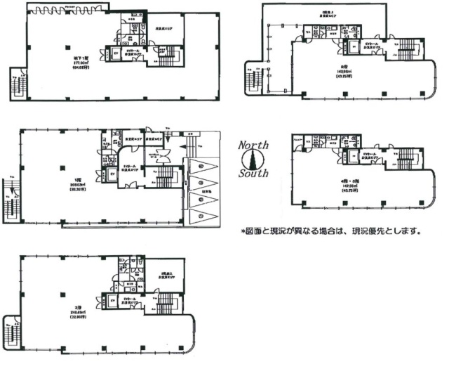 S・S WACOESビルB1F～5F 間取り図