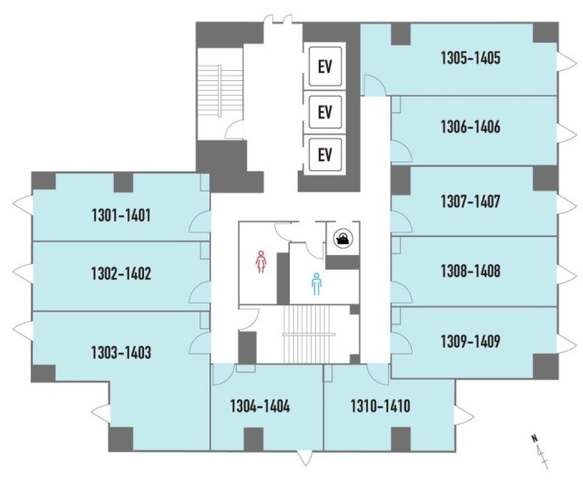クロスオフィス内幸町1405・1406 間取り図