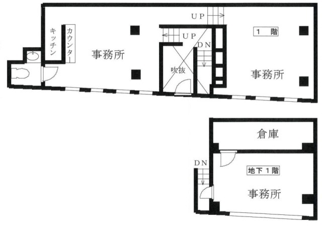 大島ビルB1~1F 間取り図