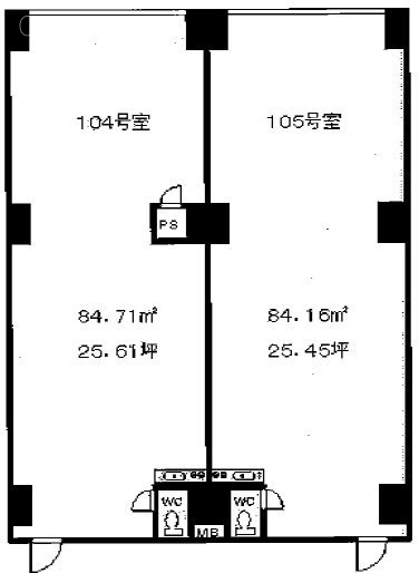 第3ウツイビル104 間取り図