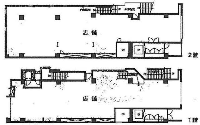 銀座サワモトビル1F～2F 間取り図