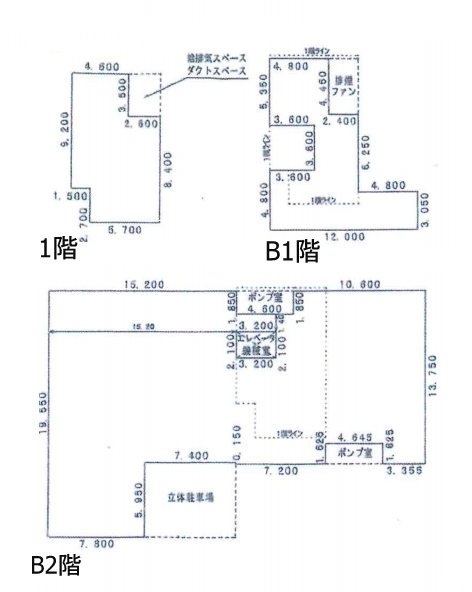 鳥本鋼業ビルB2F~1F 間取り図