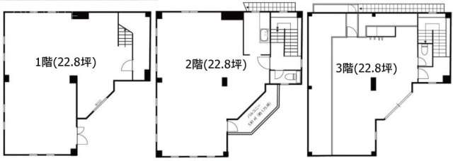 ACE神宮前Ⅱ1F～3F 間取り図