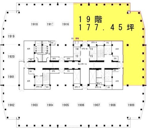 赤坂パークビル19F 間取り図