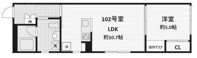 Fullea白金台ビル102 間取り図