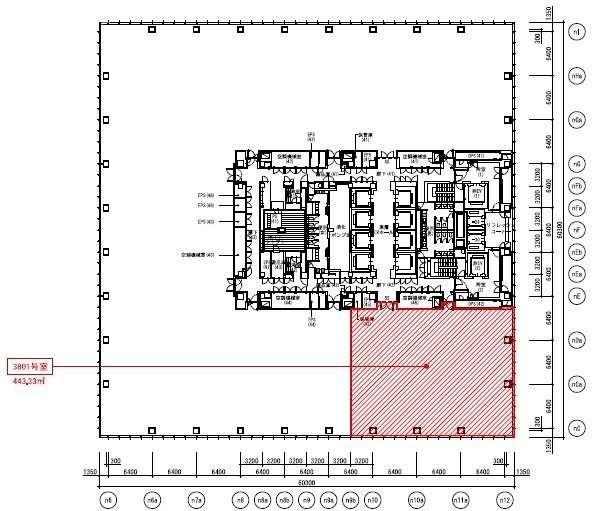 グラントウキョウノースタワー3801 間取り図