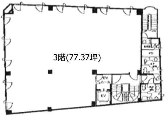 日本橋浜町ビル3F 間取り図