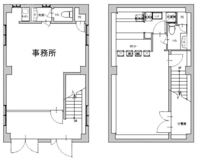 恵比寿NHビルB1F~1F 間取り図
