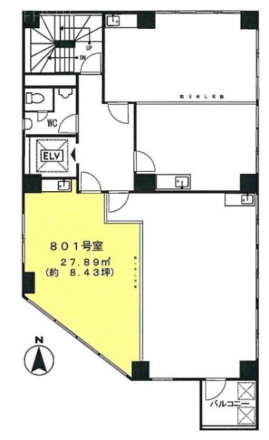 喜助九段ビル801 間取り図