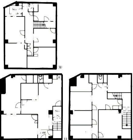(仮)北青山3ー7PJ1F~3F 間取り図
