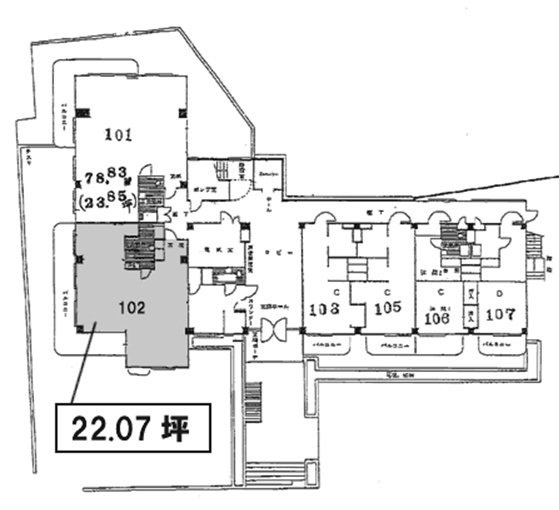 赤坂セントラルビル102 間取り図