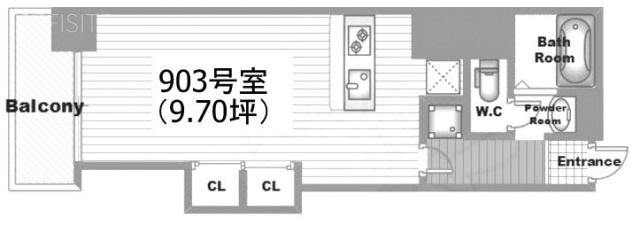 高田馬場ヒルサイドパレス903 間取り図