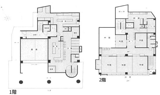 平ビル1F～2F 間取り図