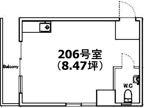 第3向山ビル206 間取り図