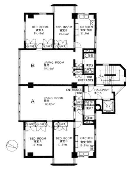 赤坂カムフィーホームズA 間取り図