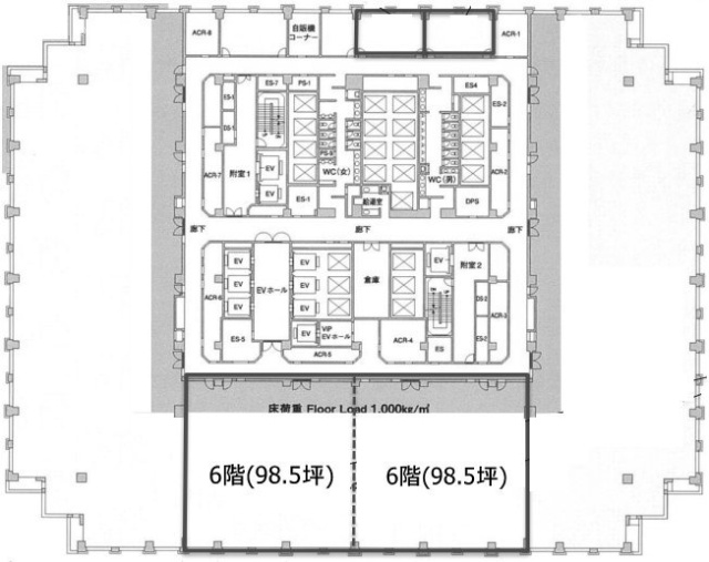 品川グランドセントラルタワー6F 間取り図