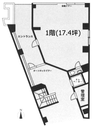 カサデタカビル1F 間取り図