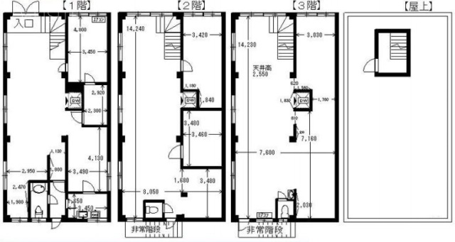 マーサビル1F～3F 間取り図