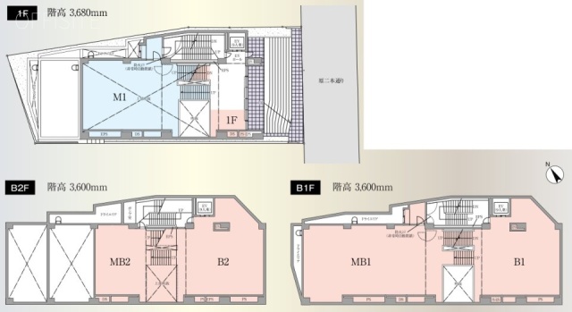 バルビゾン7B2F～1F 間取り図