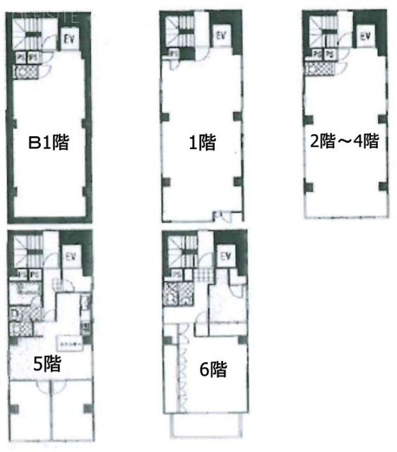 亀戸2丁目ビルB1F～6F 間取り図
