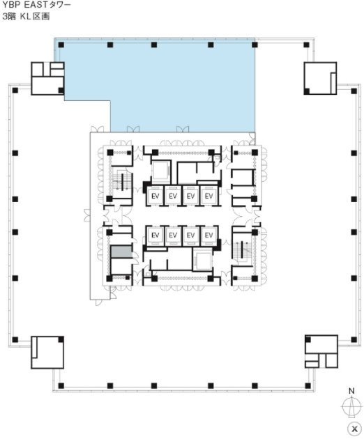 横浜ビジネスパーク(YBP)イーストタワービルKL 間取り図