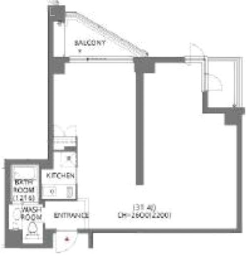 アークヒルズエグゼクティブタワーN612 間取り図