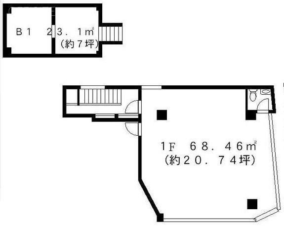 三河堂ビル1F 間取り図