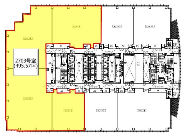 赤坂Bizタワー2703 間取り図