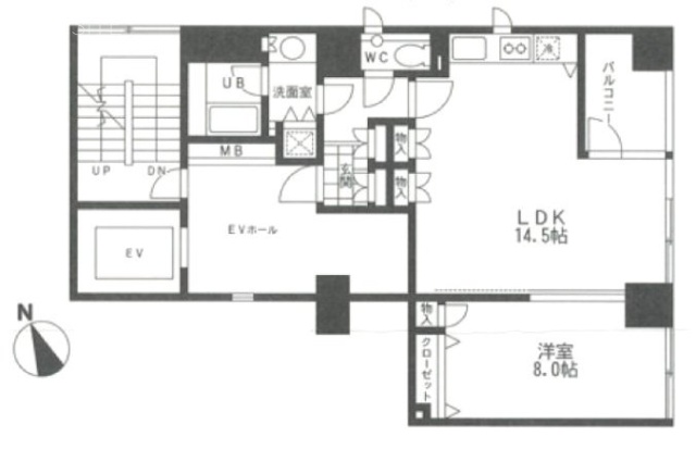 プレイアデ虎ノ門802 間取り図