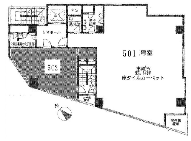 日本橋ニシキビル501 間取り図