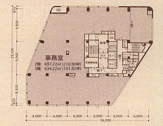 品川センタービル15F 間取り図