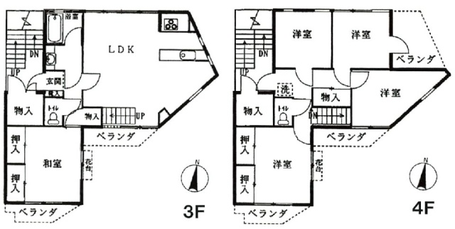 浜崎ビル3F～4F 間取り図