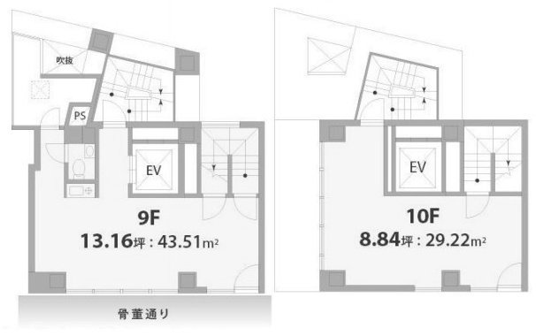 萬楽庵ビルⅠ9F～10F 間取り図
