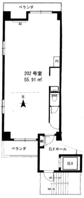 芝サニーハイツ202 間取り図