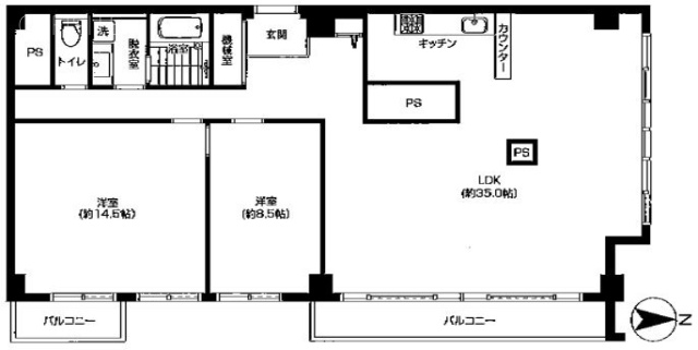 渋谷ホームズ14F 間取り図