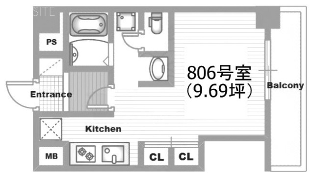 高田馬場ヒルサイドパレス806 間取り図