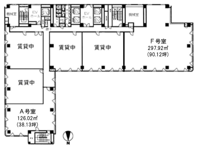 千葉中央ツインビル2号館F 間取り図