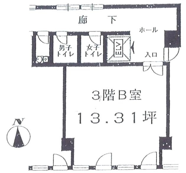 サンケエホワイトビルB 間取り図