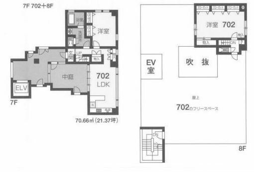 タクトホーム立川ビル702+8F 間取り図